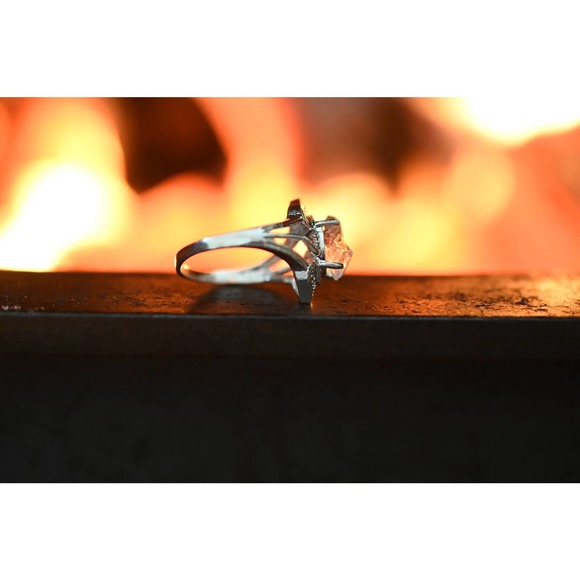 Art Deco Engagement Ring Raw Diamond Ring Sterling Silver Engagement Rin… - Picture 7 of 7